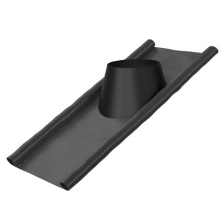 Dakdoorvoer met loodslab 15–40° Ø125 mm – Isoduct dubbelwandig rookkanaal zwart