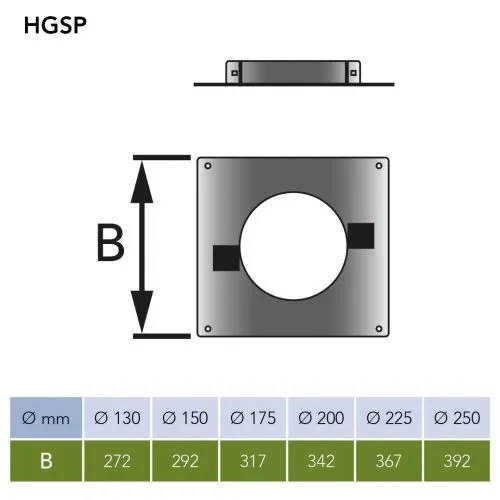 Verdiepingsondersteuning verstevigd Ø125 mm – Dubbelwandig rookkanaal - Afbeelding 2