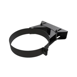 Muurbeugel Premium 50–90 mm Ø80 mm – Dubbelwandig rookkanaal zwart