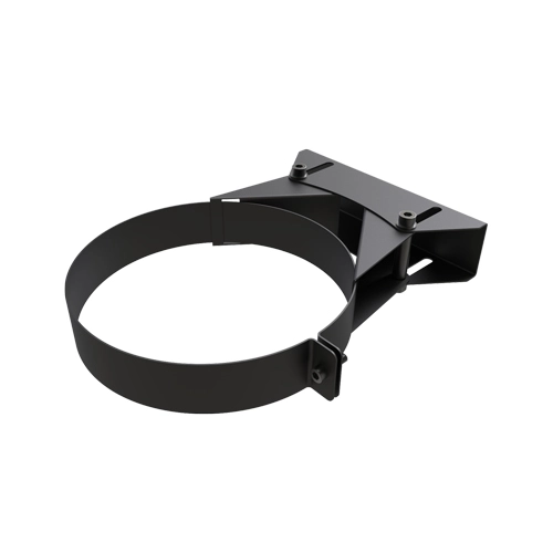 Muurbeugel Premium 50–90 mm Ø80 mm – Dubbelwandig rookkanaal zwart