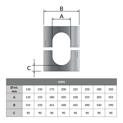 Centreerplaat 45-60° Ø100 mm – Dubbelwandig rookkanaal - Afbeelding 2