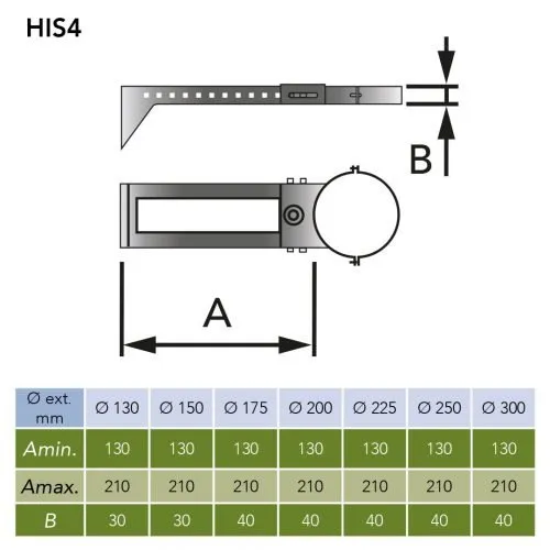 Muurbeugel verstelbaar 130-440 mm Ø80 mm – Dubbelwandig rookkanaal - Afbeelding 2