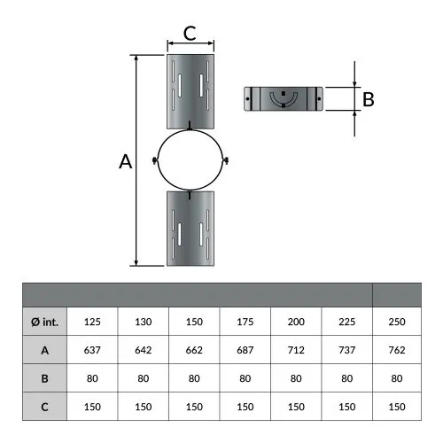 Verstevigde daksteun Ø80 mm – Dubbelwandig rookkanaal - Afbeelding 2