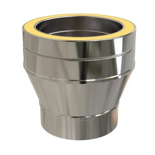 Onderaansluitstuk 130 mm naar Ø125 mm – Dubbelwandig rookkanaal