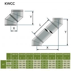 Bocht 45° Ø100 mm – Dubbelwandig rookkanaal - Afbeelding 2