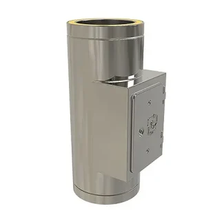 Pijp 50 cm met inspectieluik Ø125 mm – Dubbelwandig rookkanaal
