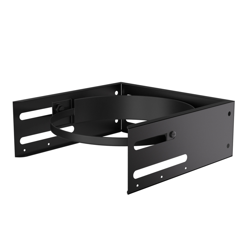 Muurbeugel verstelbaar Ø125 mm – Isoduct dubbelwandig rookkanaal zwart