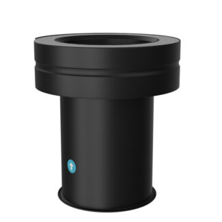 Aansluitstuk met nisbus Ø125 mm – Isoduct dubbelwandig rookkanaal zwart