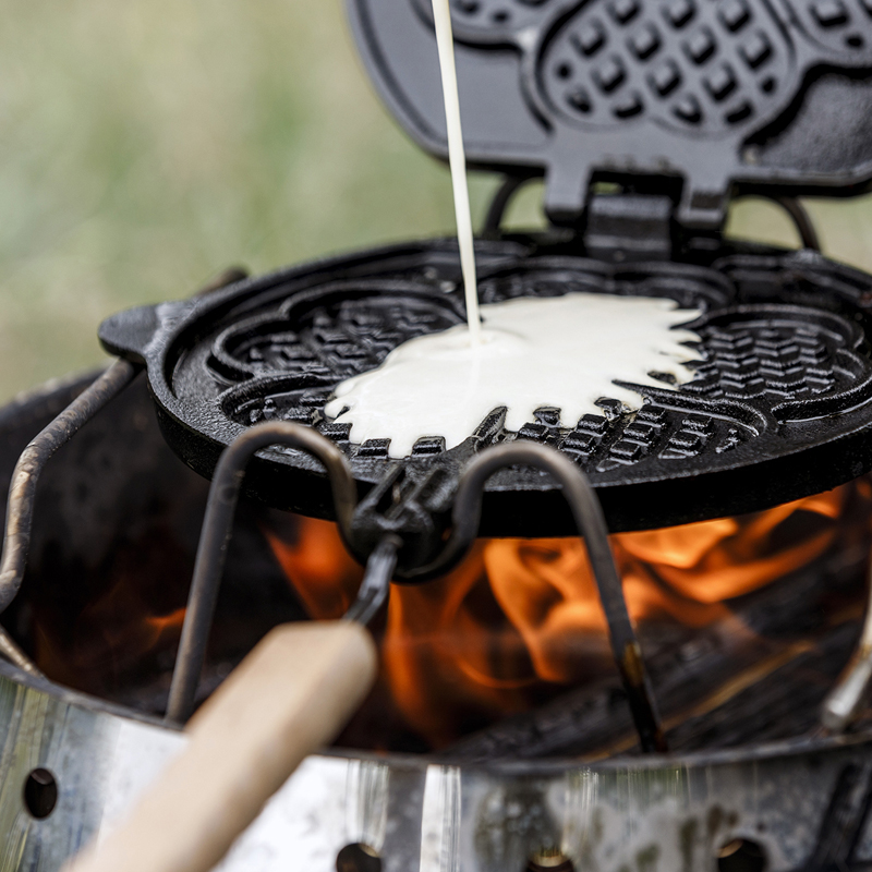 Petromax Gietijzeren Wafelijzer met draaiframe - Afbeelding 5