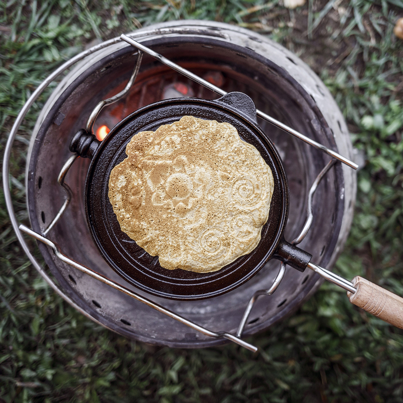 Petromax Gietijzeren Wafelijzer met draaiframe - Afbeelding 8