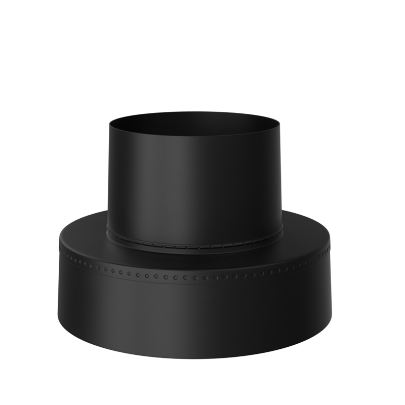 Topsectie Ø125 mm – Isoduct dubbelwandig rookkanaal zwart