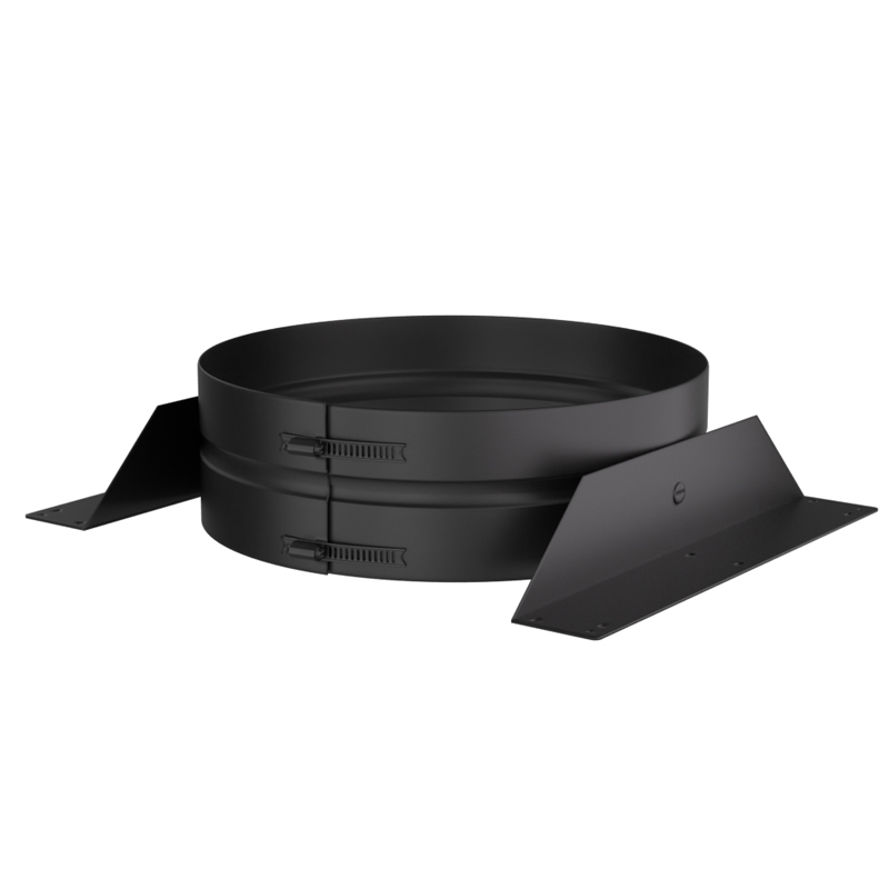 Verdiepingsondersteuning Ø125 mm – Isoduct dubbelwandig rookkanaal zwart