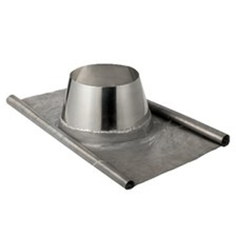 Dakdoorvoer met loodslab plat Ø125 mm – Isoduct dubbelwandig rookkanaal