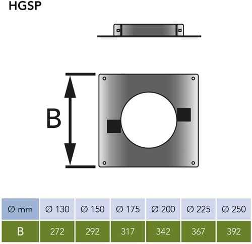 Verdiepingsondersteuning Ø80 mm – Dubbelwandig rookkanaal - Afbeelding 2