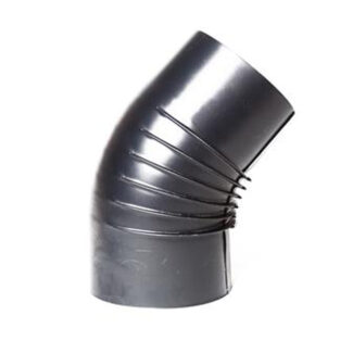 Bocht Ø130 mm – 45° – Enkelwandig geblauwd staal