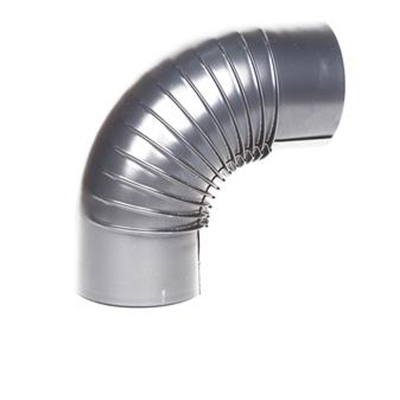 Bocht Ø130 mm – 90° – Enkelwandig geblauwd staal