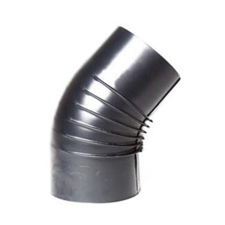 Bocht Ø150 mm – 45° – Enkelwandig geblauwd staal