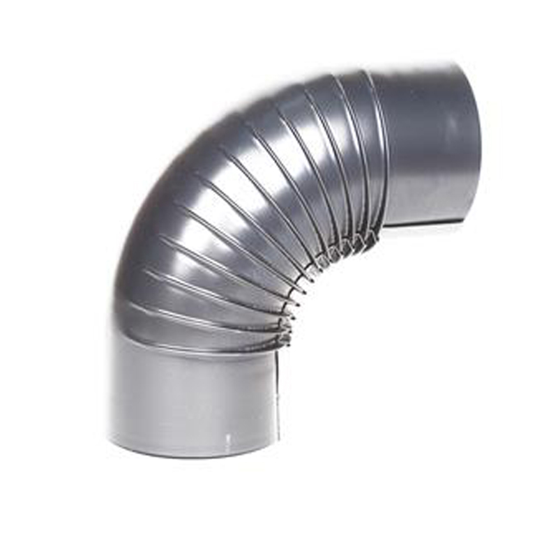 Bocht Ø180 mm – 90° – Enkelwandig geblauwd staal