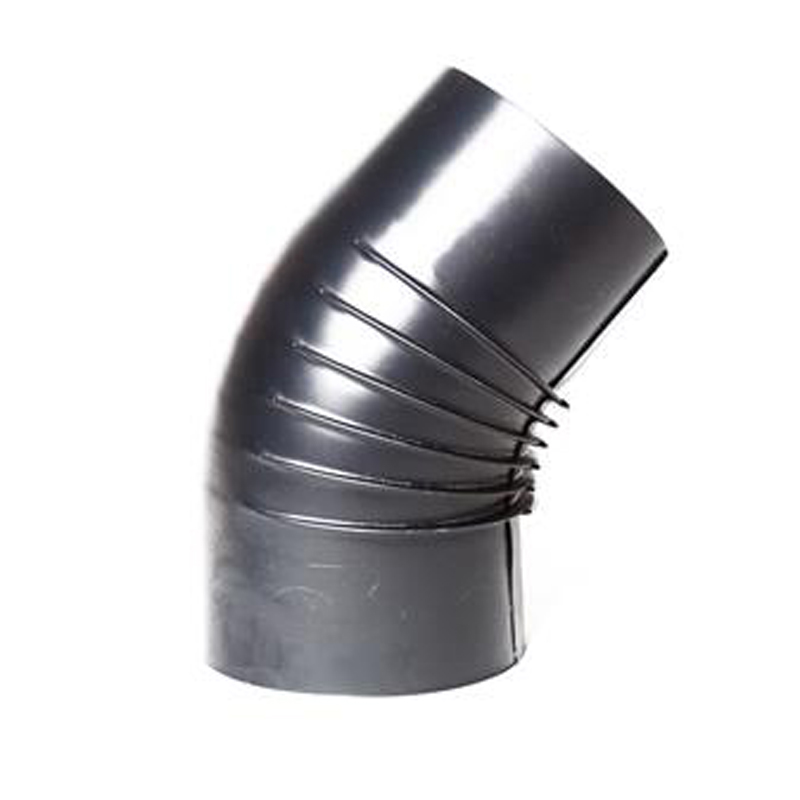 Bocht Ø200 mm – 45° – Enkelwandig geblauwd staal