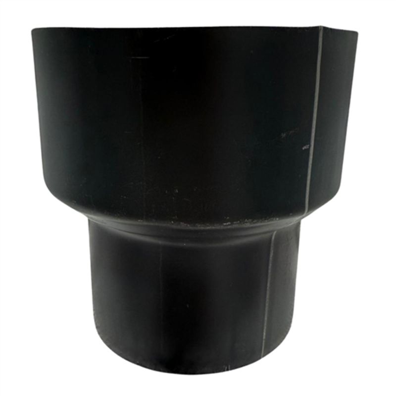 Verloop Ø100 naar Ø131 – Enkelwandig geblauwd staal