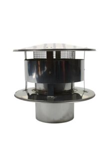 Trekkap Ø175 mm met gaas – Enkelwandig RVS