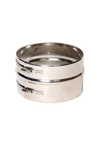 Klemband breed Ø125 mm – Enkelwandig RVS