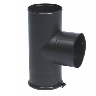 T-Stuk met dop Ø125 mm –  Enkelwandig geëmailleerd staal