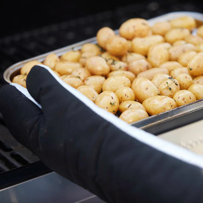 Barbecook paar lange handschoenen uit katoen en aluminiumisolatie zwart - Afbeelding 3