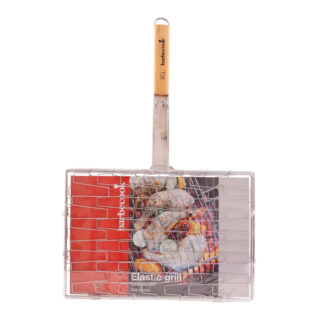 Barbecook elastische grill uit chroom en hout