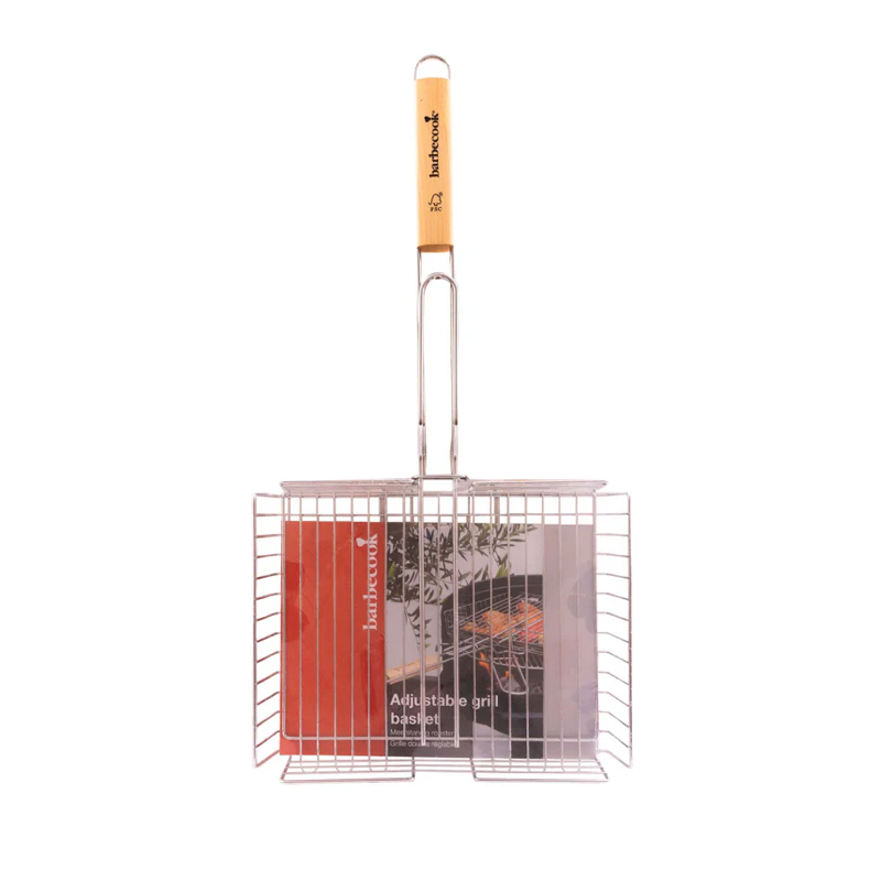 Barbecook dubbel rooster uit chroom en hout - Afbeelding 2