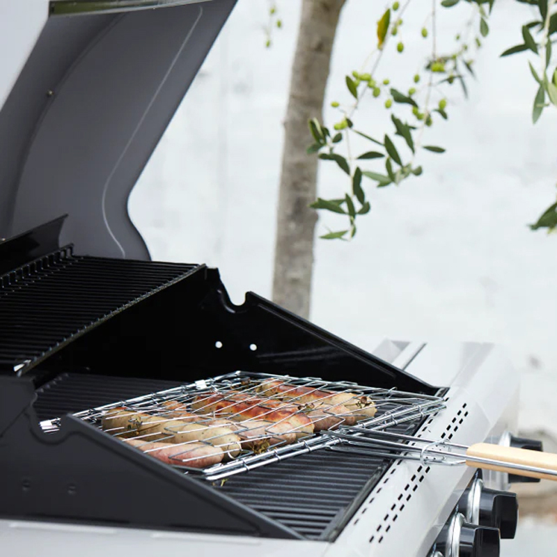 Barbecook elastische grill uit chroom en hout - Afbeelding 9