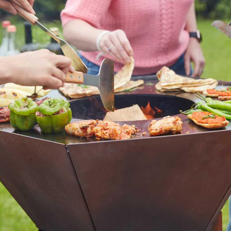 Barbecook Nestor Original houtbarbecue uit corten staal 92x82x101cm - Afbeelding 5