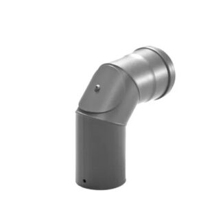 Bocht Ø80 mm – 90° met deur – Pelletkachelafvoer – Zwart staal