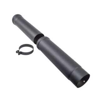 Paspijp Ø80 mm – 41-61 cm – Pelletkachelafvoer – Zwart staal