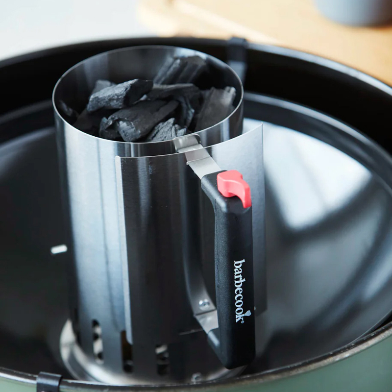 Barbecook houtskoolstarter met safe-drop uit rvs