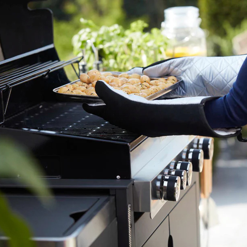 Barbecook paar lange handschoenen uit katoen en aluminiumisolatie zwart - Afbeelding 2